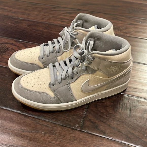 Nike Other - Nike Air Jordan 1, Mid; size 9 US, near new ; Cream / Gray